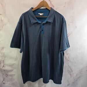 Carbon2Cobalt Shirt Mens XXL 2X Polo Blue Cotton Short Sleeve Carbon 2 Cobalt